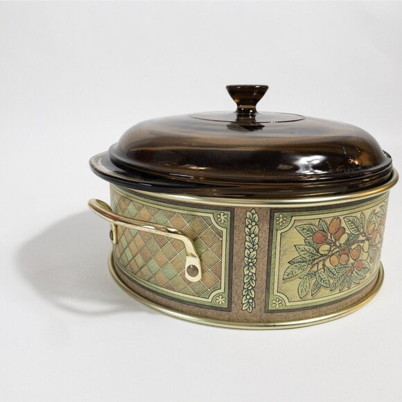 Vintage Pyrex Originals Fireside 2-Quart Casserole Dish W/ Amber Glass Lid - Picture 1 of 16